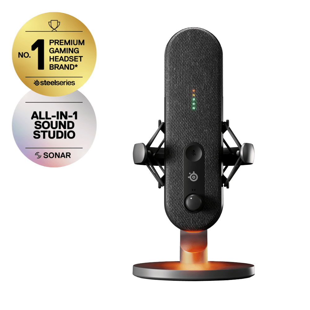 Microfone Alias - Gamer De Mesa Condensador Steelseries Alias, RGB, USB-C - Streamer Podcast - 61601