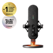 Microfone Alias - Gamer De Mesa Condensador Steelseries Alias, RGB, USB-C - Streamer Podcast - 61601